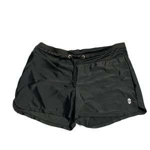 Free Country Black Women's Athletic Drawstring Swim Shorts